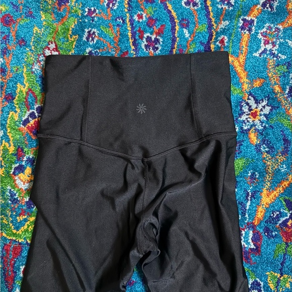 Athleta Elation Shine Tight Leggings Black XXS | High Rise, Shiny Finish - Picture 3 of 4